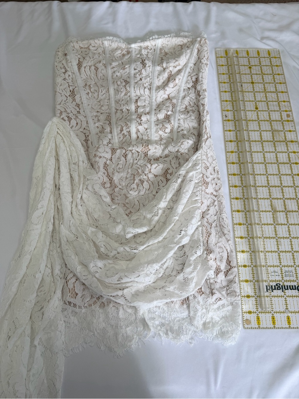 Cider Strapless Lace Mini Dress in Ivory - Picture 8 of 16